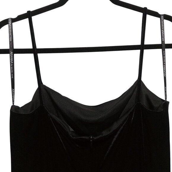 Arianna Black Velvet Copper Rose Embroidery Sleeveless Maxi Dress 14 - Picture 7 of 12